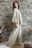 Loom & Thread Pin Tuck Blouse Washed Oat /40=